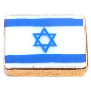 Israel Flag Floating Locket Charm