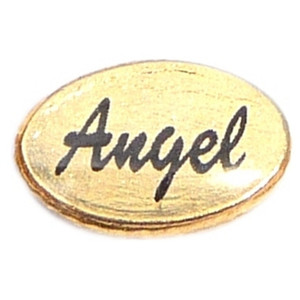 Angel Script Floating Locket Charm