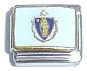 Massachusetts State Flag Italian Charm