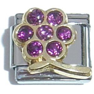 February Big Flower Italian Charm February Big Flower Italian Charm