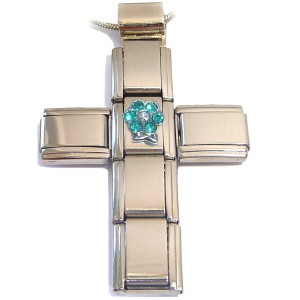 Italian Charm Cross Necklace December