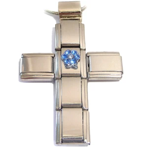 Italian Charm Cross Necklace September