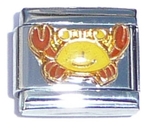 Yellow Crab Italian Charm