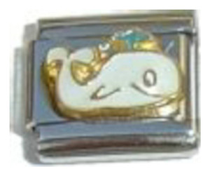 Whale In White Italian Charm Whale In White Italian Charm