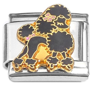 Black Poodle Italian Charm