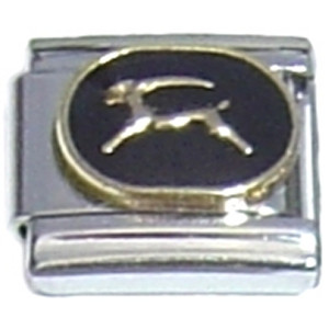 Capricorn Zodiac on Black Italian Charm Capricorn Zodiac on Black Italian Charm