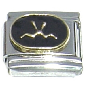 Gemini Zodiac on Black Italian Charm