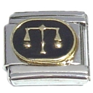 Libra Zodiac on Black Italian Charm Libra Zodiac on Black Italian Charm