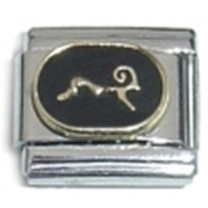 Aries Zodiac on Black Italian Charm