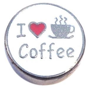 I Love Coffee Floating Locket Charm I Love Coffee Floating Locket Charm
