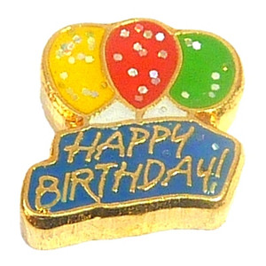 Happy Birthday Floating Locket Charm Happy Birthday Floating Locket Charm