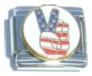 Peace American Flag Italian Charm Peace American Flag Italian Charm