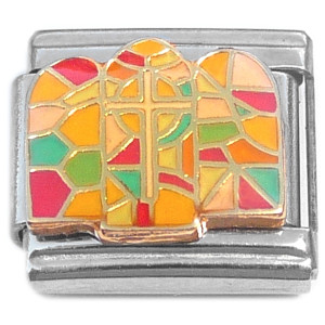 Stained Glass Windows Cross Italian Charm
