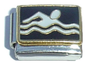 Swimming Man Italian Charm