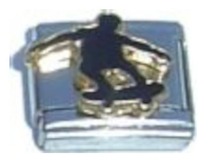 Skateboarding Black Italian Charm