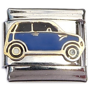 Blue Mini Cooper Car Italian Charm Blue Mini Cooper Car Italian Charm