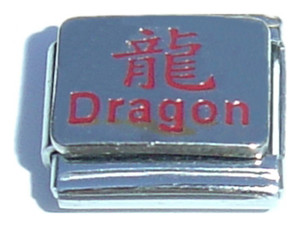 Dragon and Chinese Character Italian Charm