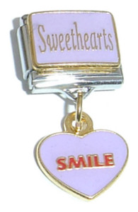 Dangle Purple Smile Italian Charm