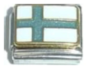 Flag of Finland Italian Charm