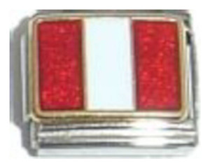 Flag of Peru Italian Charm
