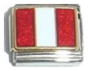 Flag of Peru Italian Charm
