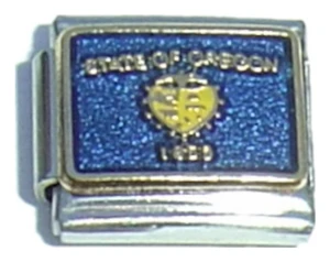 State Of Oregon Flag Italian Charm