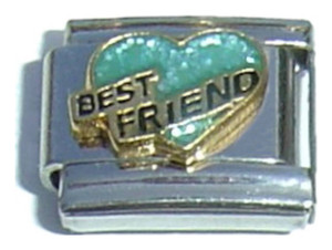 Best Friend Green Heart Italian Charm Best Friend Green Heart Italian Charm