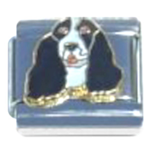 Black And White Dog Italian Charm Black And White Dog Italian Charm