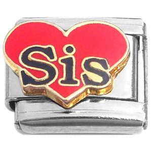 Sis Heart Italian Charm
