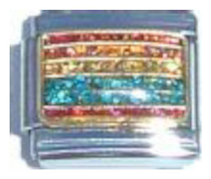 Rainbow Flag With Glitter Italian Charm