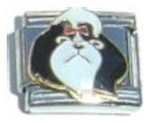 White And Black Dog Italian Charm