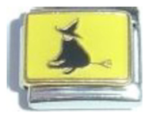 Witch Yellow Background Italian Charm Witch Yellow Background Italian Charm