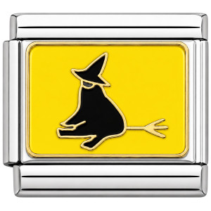 Witch Yellow Background Italian Charm