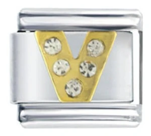 Letter V Italian Charm