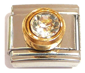 Big Round April Italian Charm