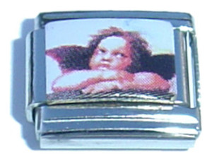 Angel Propped Two Arms Italian Charm