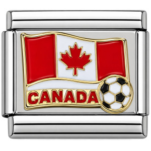 Canadian Flag Soccer Italian Charm