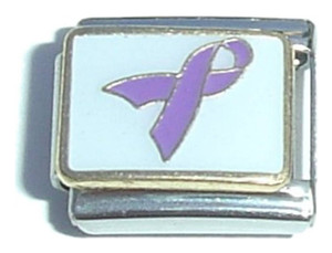 Purple Ribbon Italian Charm