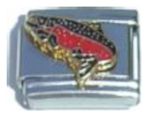 Fish Red Black Italian Charm Fish Red Black Italian Charm