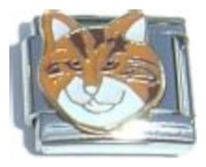 Orange Black White Cat Italian Charm