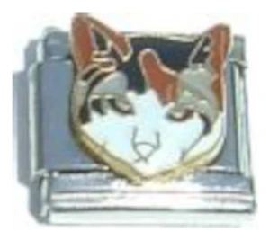 Brown White Black Cat Italian Charm