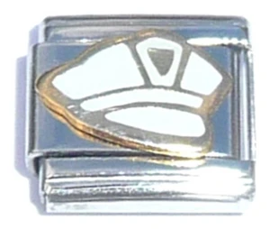 White Police Hat Italian Charm