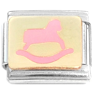 Rocking Horse Pink Italian Charm