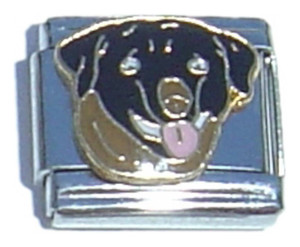 Black Dog Face Italian Charm Black Dog Face Italian Charm