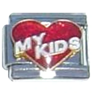 My Kids Heart Italian Charm