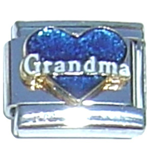 Grandma Blue Heart White Letters Italian Charm Grandma Blue Heart White Letters Italian Charm