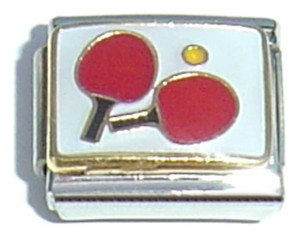 Ping Pong Paddles Italian Charm