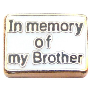 In Memory Of My Brother Floating Locket Charm In Memory Of My Brother Floating Locket Charm