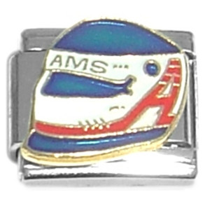 Racing Helmet Red And Blue Italian Charm