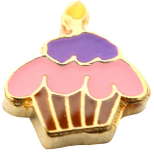 Birthday Cupcake Floating Locket Charm Birthday Cupcake Floating Locket Charm